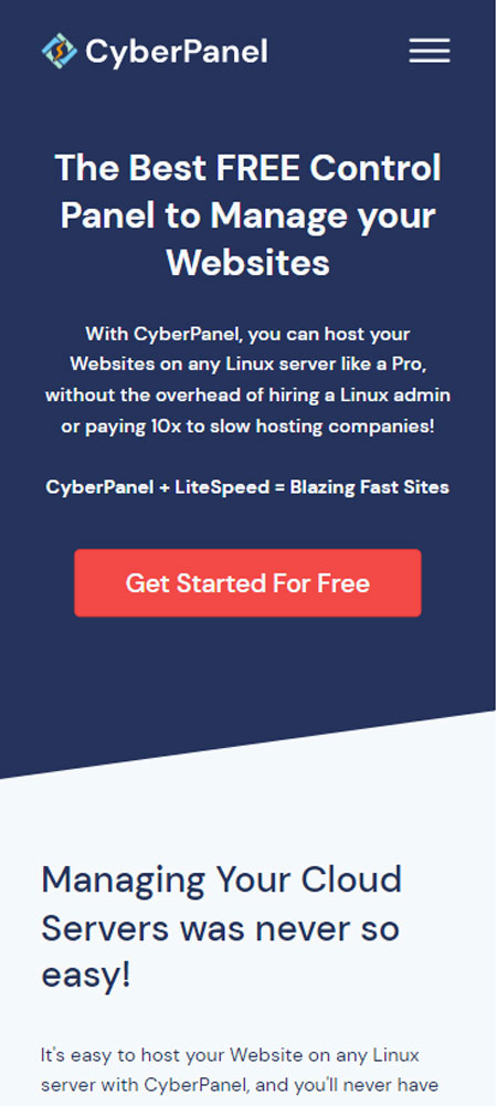Cyberpanel Showcase Mobile